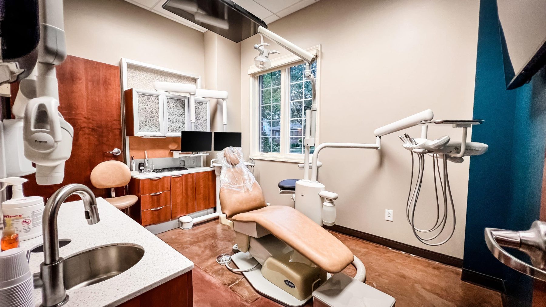 interior of serenity creek dental care in noblesville indiana dental chair